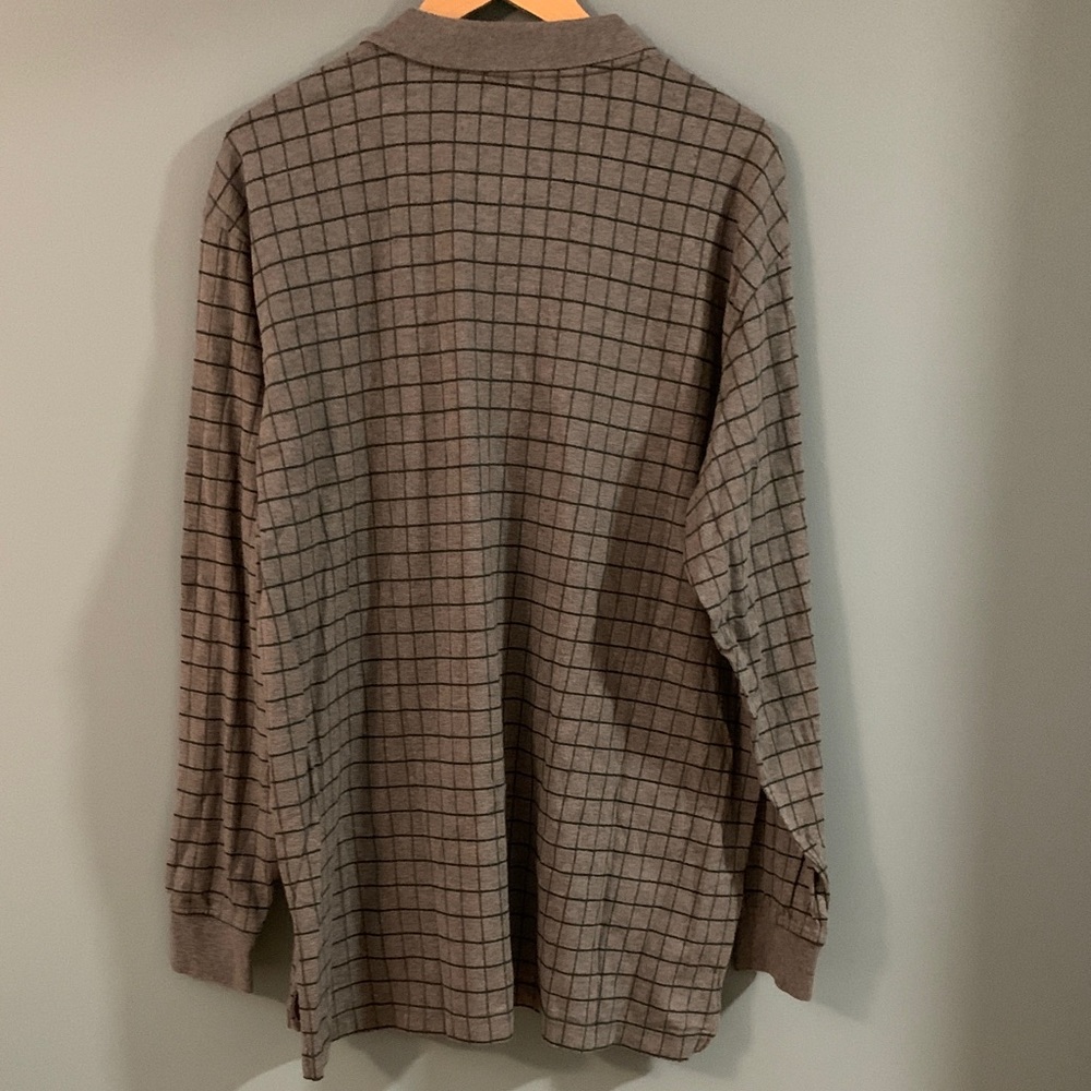 Daniel Cremieux Men's Grey and Blue Windowpane Long-Sleeve Polo 100% cotton - Picture 4 of 6